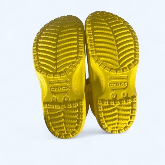 Crocs Classic Yellow Unisex Mens 6 Womens 8 Casual Outdoor Slip On Clogs - Picture 6 of 6